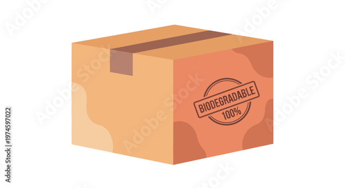 Fragile parcel box with caution label.