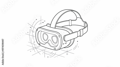 Virtual reality headset with futuristic design and technology