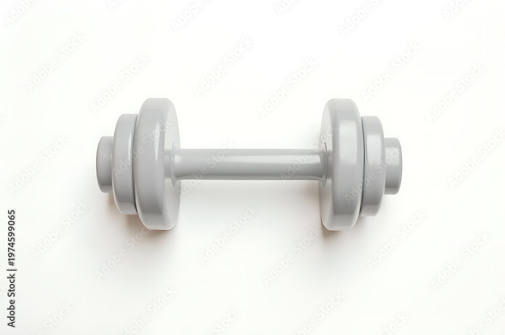 Obraz premium Gray Dumbbell on White Surface