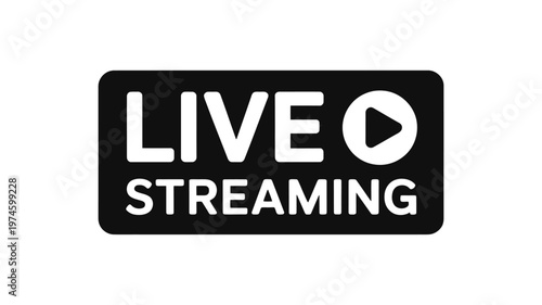 A black rectangle displaying the word live with a play symbol and streaming
