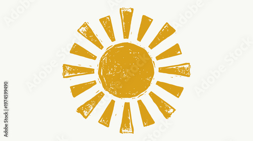 Vibrant orange sunburst symbol on white background