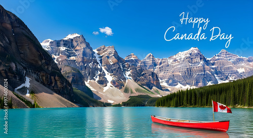 Spectacular canada day celebration banff national park mountains lake festive greetings