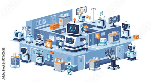 Modern Robotics Laboratory Showcasing Advanced AI Robots.