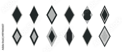 Abstract geometric diamond shapes on black background vector illustration