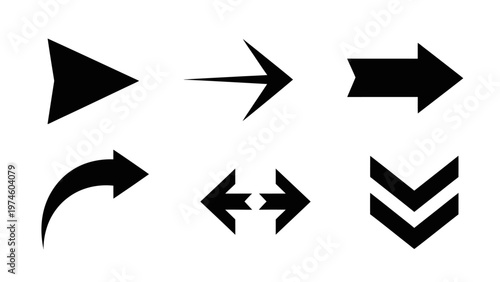 Free Download Collection of Black Arrows Pointing in Different Directions Isolated on White Background - GFXLoad