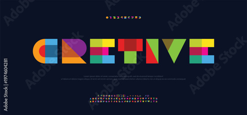Creative alphabet multi-colored font, for your logo design, bright colorful letters A, B, C, D, E, F, G, H, I, J, K, L, M, N, O, P, Q, R, S, T, U, V, W, X, Y, Z, vector illustration 10EPS.

