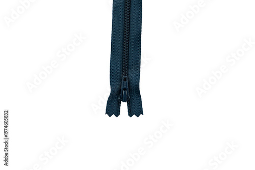 Closed blue teal zipper