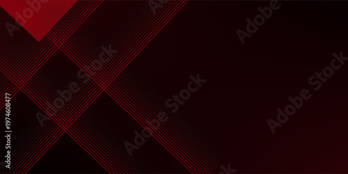 Red and black vector 3d futuristic tech glow and shinning line simple modern abstract banner. Vector