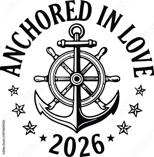 Anchor symbol with stars and text 'anchored in los angeles 2026'