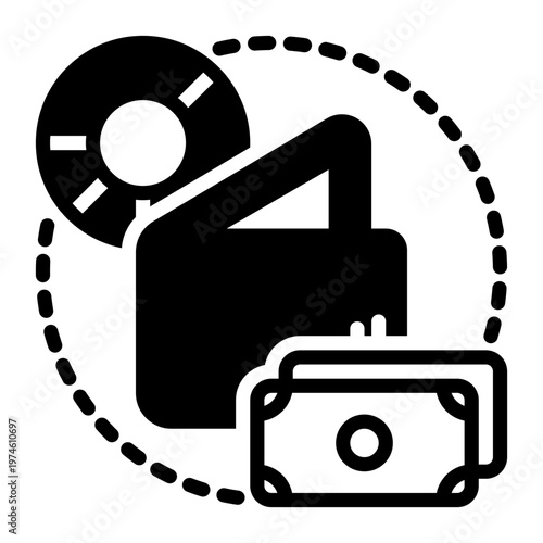 Wallet icon, glyph icon style