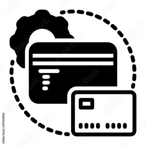 Credit card icon, glyph icon style