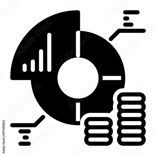 Budget icon, glyph icon style