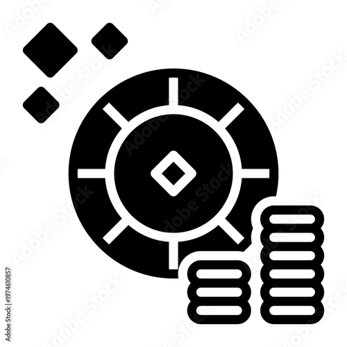 coin icon, glyph icon style