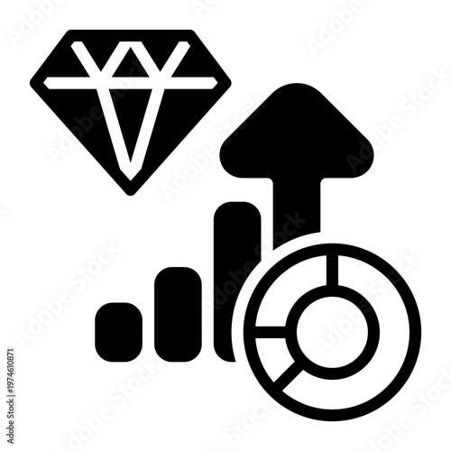 Investment icon, glyph icon style