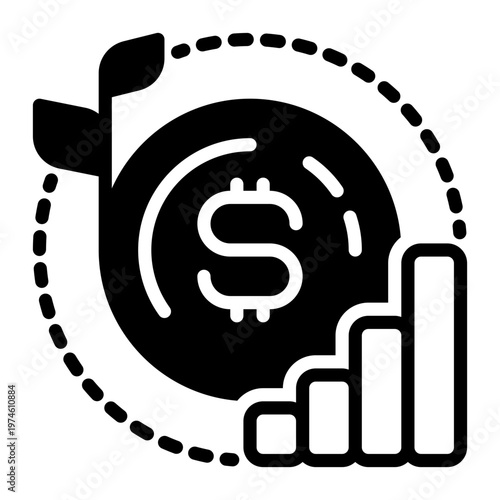 Economic icon, glyph icon style