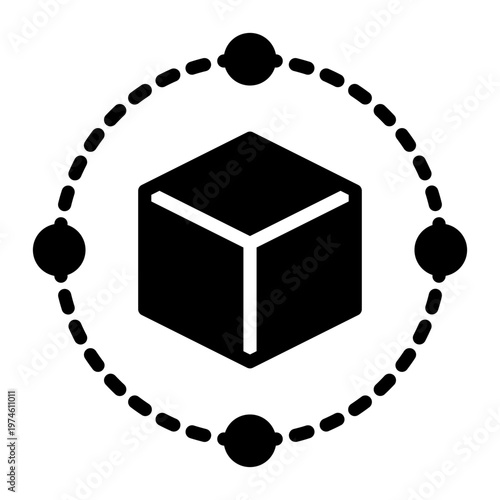 Blockchain icon, glyph icon style