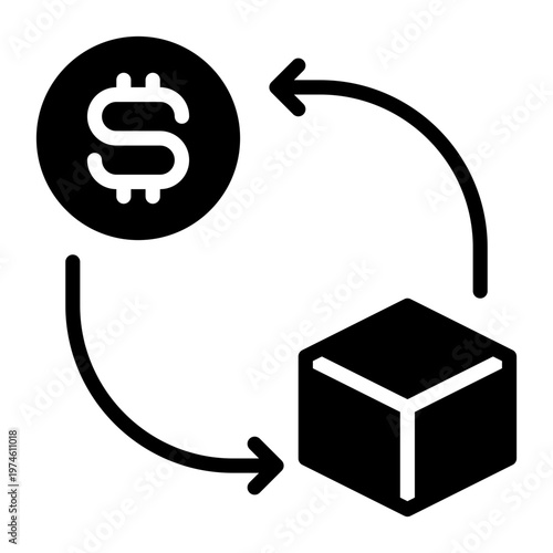 Trading icon, glyph icon style