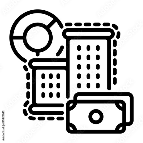 Capital icon, line icon style