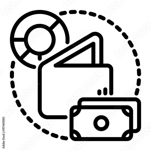 Wallet icon, line icon style