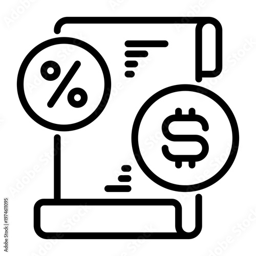 Tax icon, line icon style