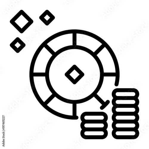 coin icon, line icon style