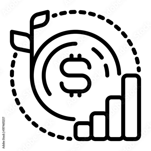 Economic icon, line icon style