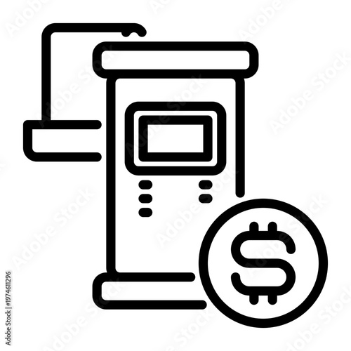 atm icon, line icon style