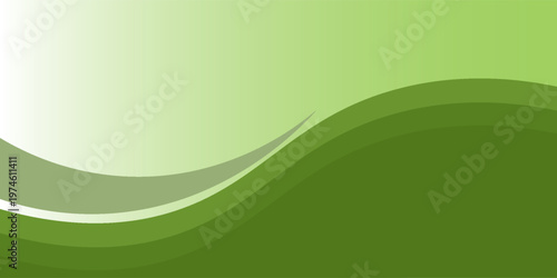 Fotografie Abstract White and Green wave wide background banner Eps 10