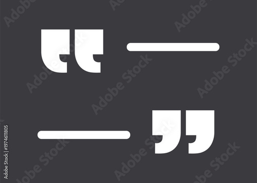 Style Quotation Mark Sign Background for Speech or Opinion Vector