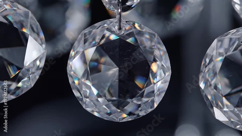 Sparkling Diamond Gemstones in Dark Setting.