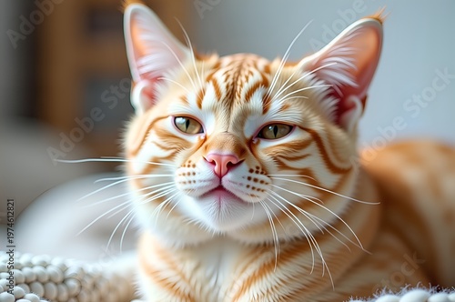 Orange Tabby Cat Portrait Close Up