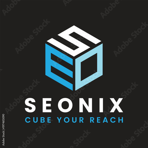 SEO logo: A modern, minimalist logo design, perfect for tech or digital marketing businesses. It's a visually striking image with clean lines and a contemporary aesthetic.