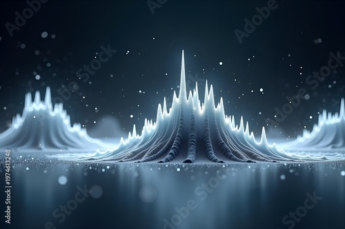 Abstract Data Waveform on Dark Background