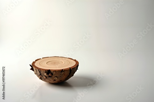 Tree Section on White Surface