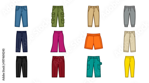 Colorful assortment of casual shorts.
