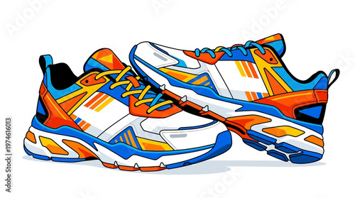 Colorful Athletic Running Shoes.