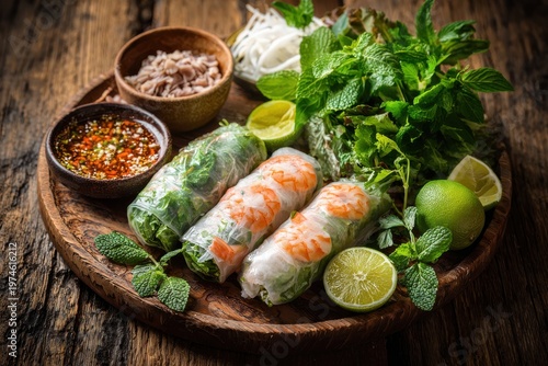 Fresh Vietnamese Rice Wraps Platter