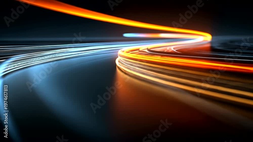 Traffic light trails on a highway.