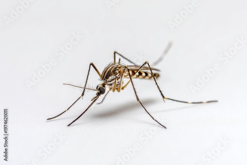 Mosquito on White Surface Close Up Macro Insect Detail