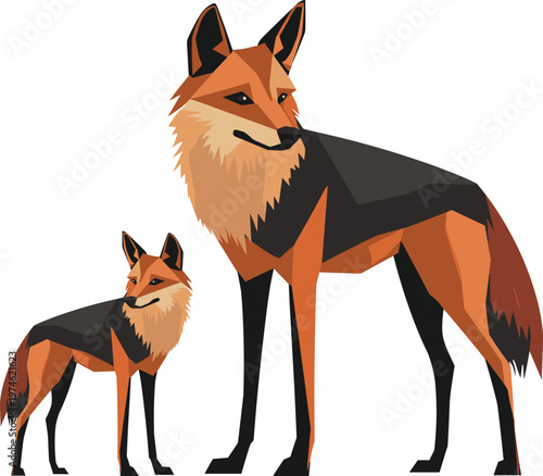 Cute Fox Cartoon Vector Illustration, Orange Wild Animal Character, Funny Wildlife Mammal Design Isolated on White Background