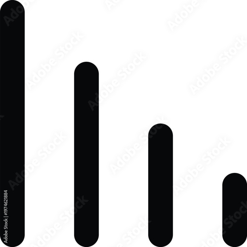 Graphic representation of a descending bar chart with four vertical bars