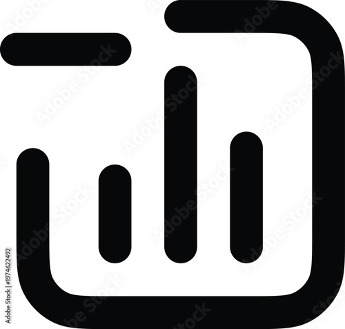 Modern abstract icon resembling a stylized document or mobile device interface