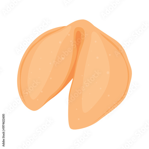 An illustration of a fortune cookie containing a message of good luck or life advice.