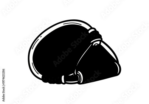 Abstract silhouette of a horse bridle on black background