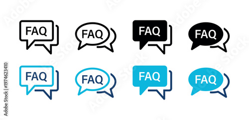 Minimalist Speech Bubble FAQ Symbol Vector Icon