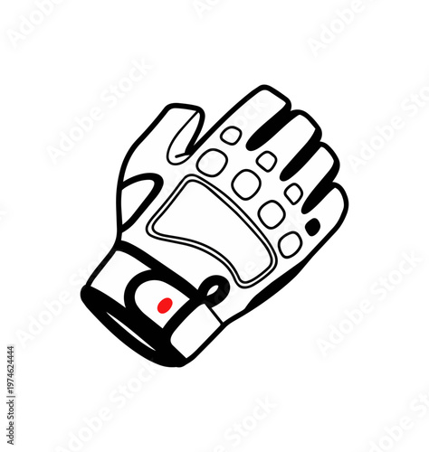 White protective glove isolated on black background