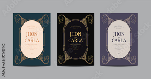 Artdeco Floral Invitation Template