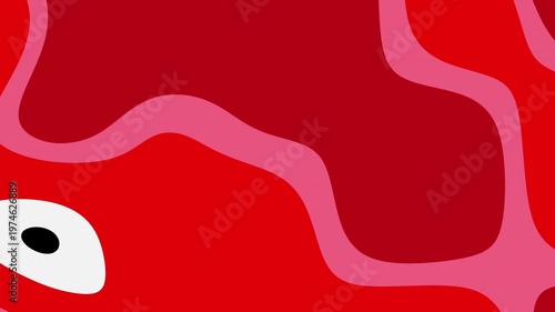 Abstract Fluid Liquid Motion Background, Red and Black Organic Shapes Animation 4K