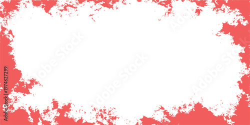 A grunge red heart frame with paint splashes and ink splatters creates a decorative vector illustration texture for a Christmas holiday card or celebration wallpaper design