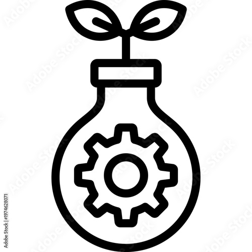 botany icon illustration design with outline